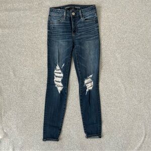 American Eagle Outfitters Women's Hi-Rise Jegging Ripped Skinny Jeans